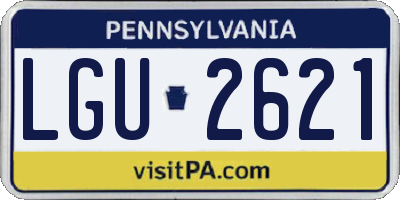 PA license plate LGU2621