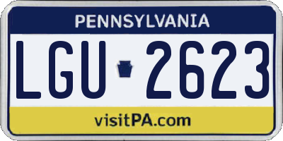 PA license plate LGU2623