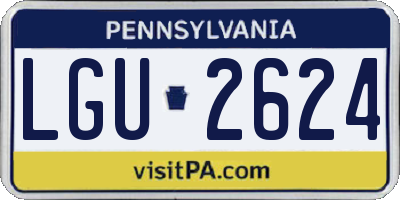 PA license plate LGU2624