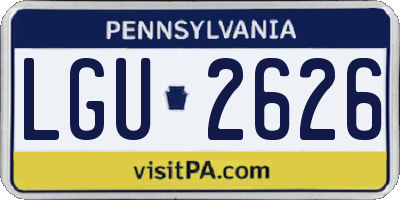 PA license plate LGU2626