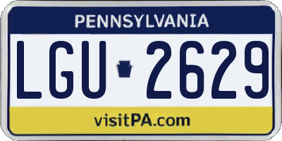 PA license plate LGU2629