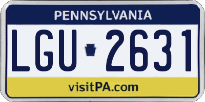PA license plate LGU2631