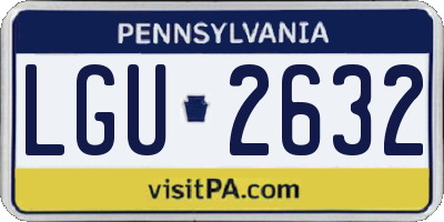 PA license plate LGU2632