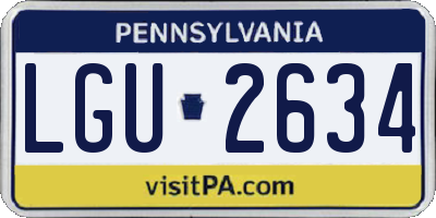 PA license plate LGU2634