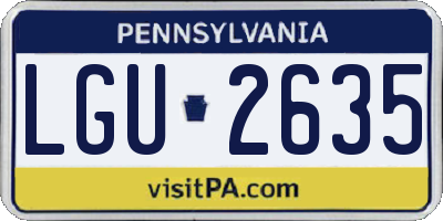 PA license plate LGU2635