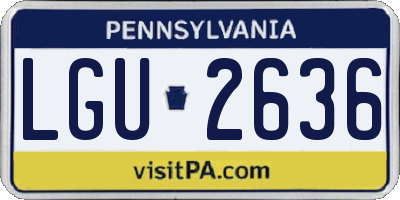 PA license plate LGU2636