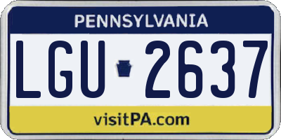 PA license plate LGU2637