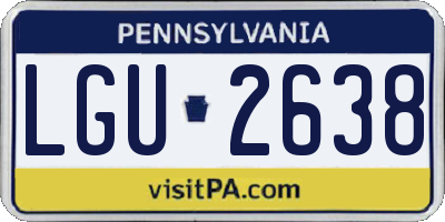 PA license plate LGU2638