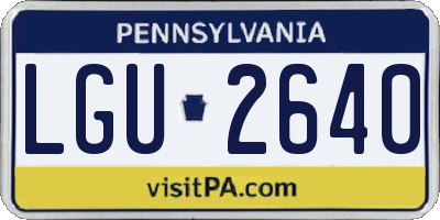 PA license plate LGU2640