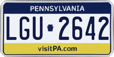PA license plate LGU2642