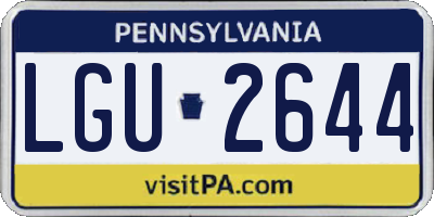 PA license plate LGU2644