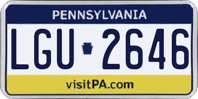 PA license plate LGU2646