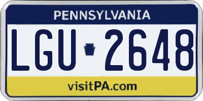 PA license plate LGU2648