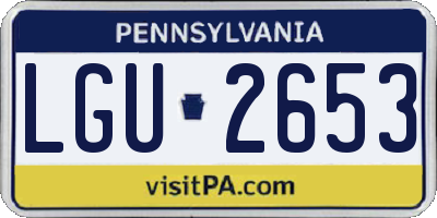 PA license plate LGU2653
