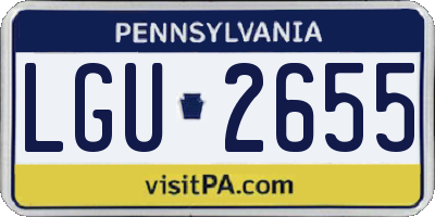 PA license plate LGU2655