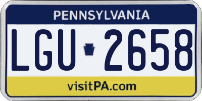PA license plate LGU2658