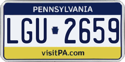 PA license plate LGU2659