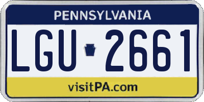 PA license plate LGU2661