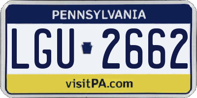 PA license plate LGU2662
