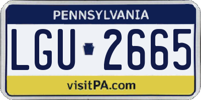 PA license plate LGU2665