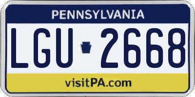 PA license plate LGU2668