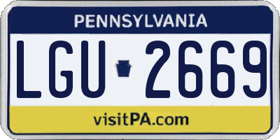 PA license plate LGU2669
