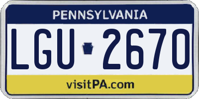 PA license plate LGU2670