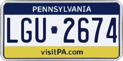 PA license plate LGU2674