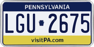 PA license plate LGU2675
