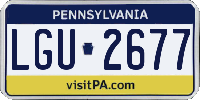 PA license plate LGU2677