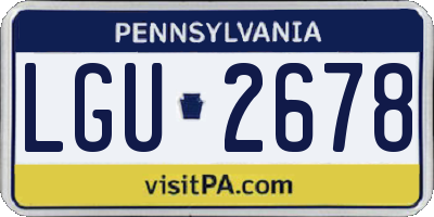 PA license plate LGU2678