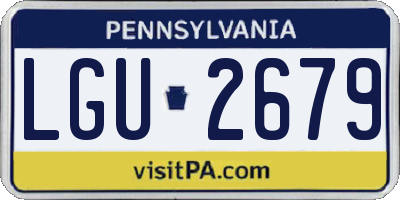 PA license plate LGU2679