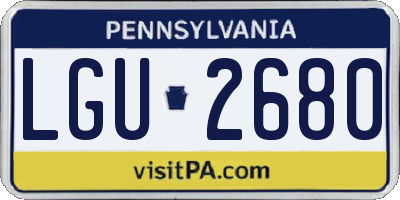 PA license plate LGU2680