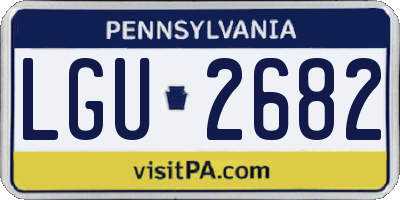 PA license plate LGU2682