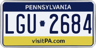 PA license plate LGU2684