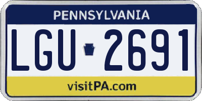 PA license plate LGU2691