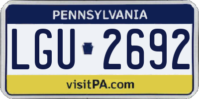 PA license plate LGU2692