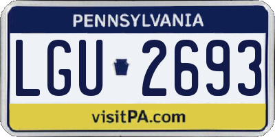 PA license plate LGU2693