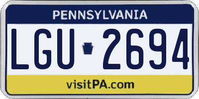 PA license plate LGU2694