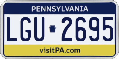 PA license plate LGU2695