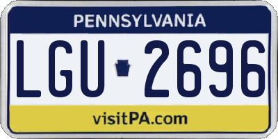 PA license plate LGU2696