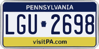 PA license plate LGU2698