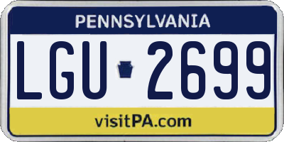 PA license plate LGU2699