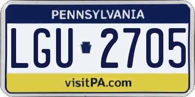 PA license plate LGU2705