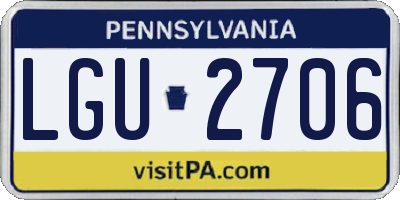 PA license plate LGU2706