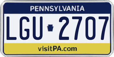 PA license plate LGU2707