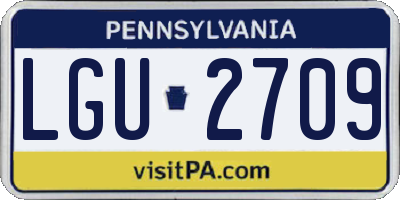 PA license plate LGU2709