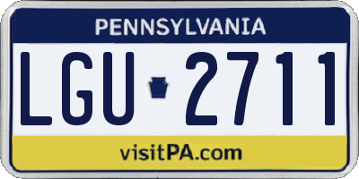 PA license plate LGU2711