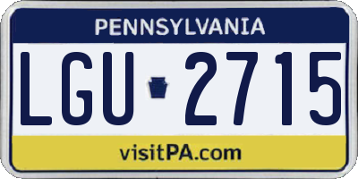 PA license plate LGU2715