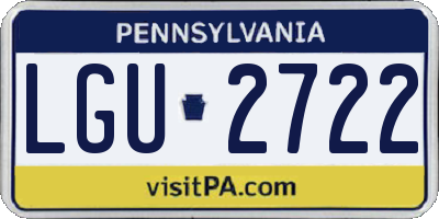 PA license plate LGU2722